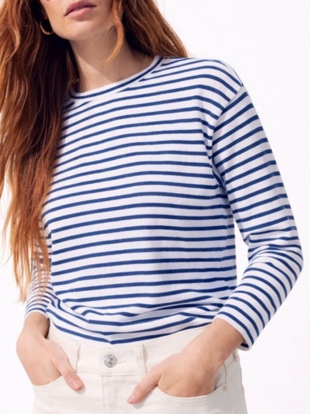 AYR • The Port Tee Blue White Stripe